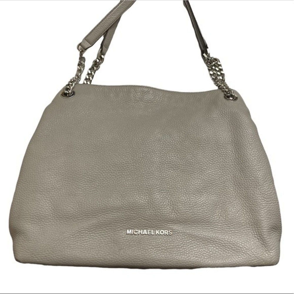 Michael kors grey leather triple compartment bag